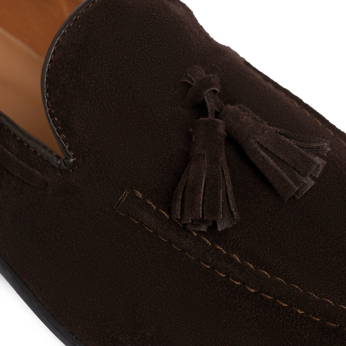 Mocassins à pampilles en daim - Marron foncé