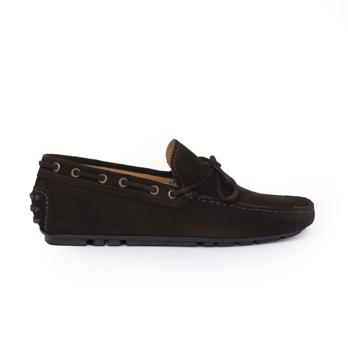 Mocassins de conduite à lacets F.2 en daim - Marron foncé