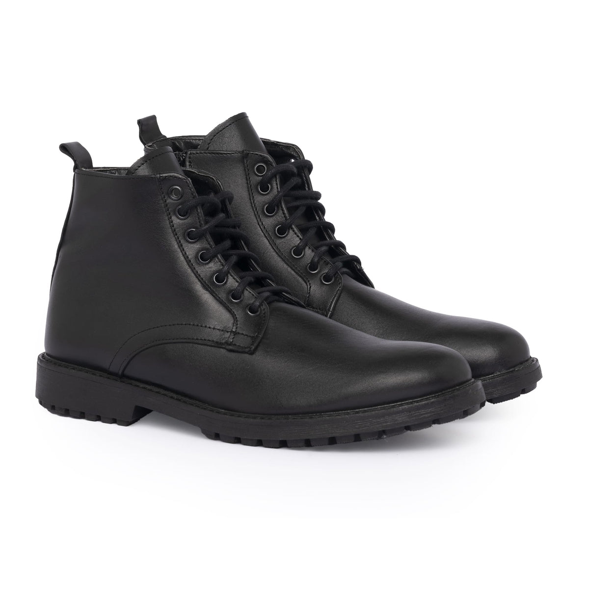 Bottines à lacets en cuir - Noir