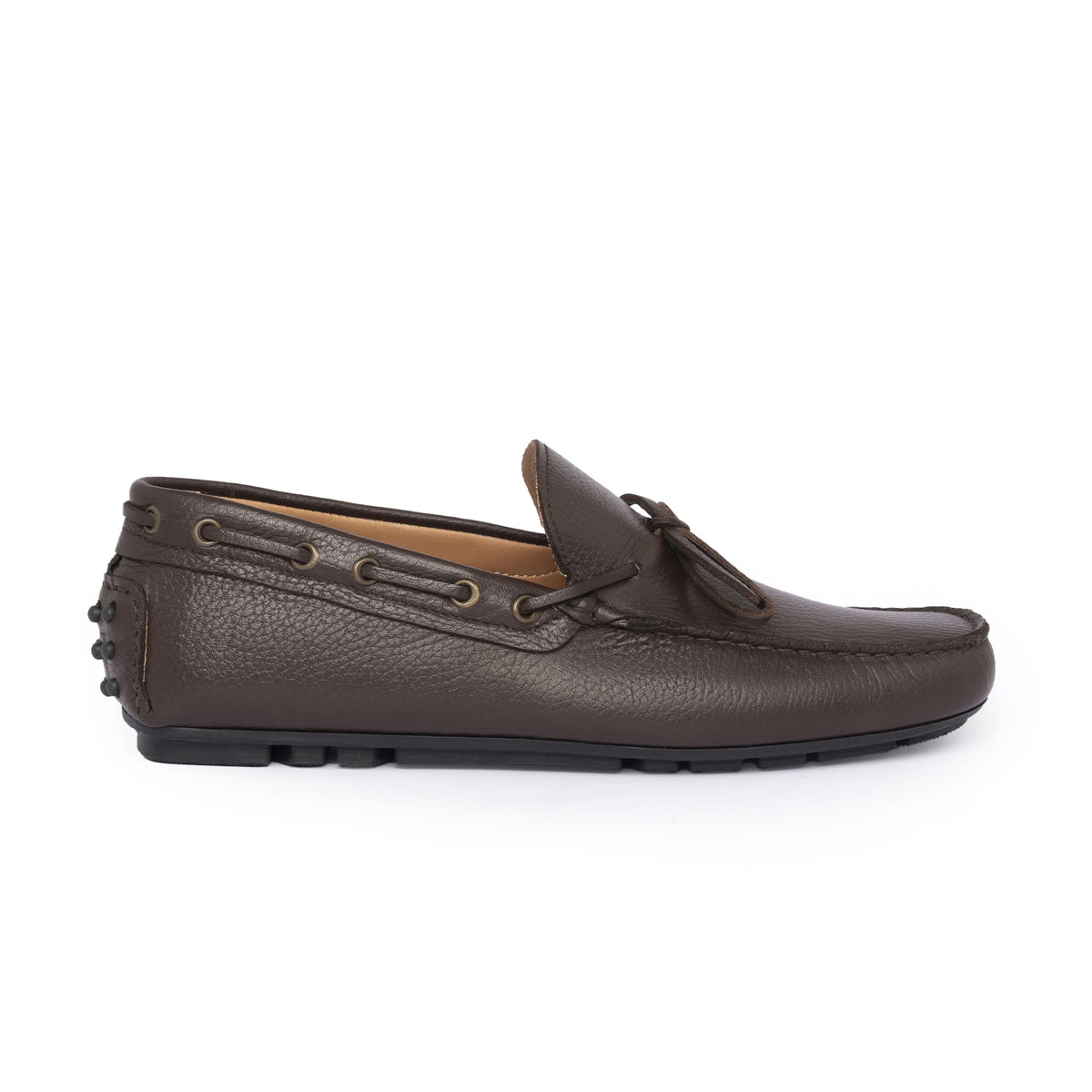 Mocassins de conduite à lacets F.2 en cuir - Marron foncé