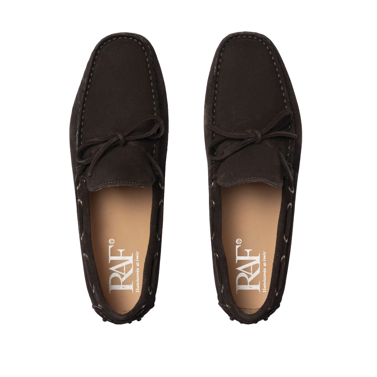 Mocassins de conduite à lacets en daim - Marron foncé