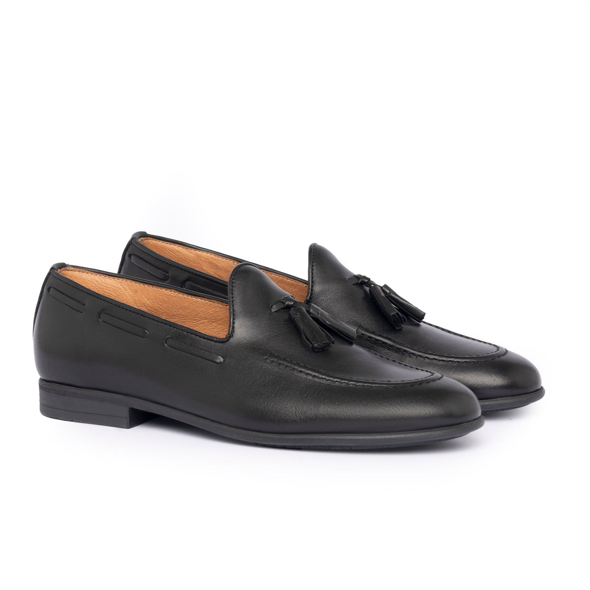 Mocassins à pampilles en cuir - Noir
