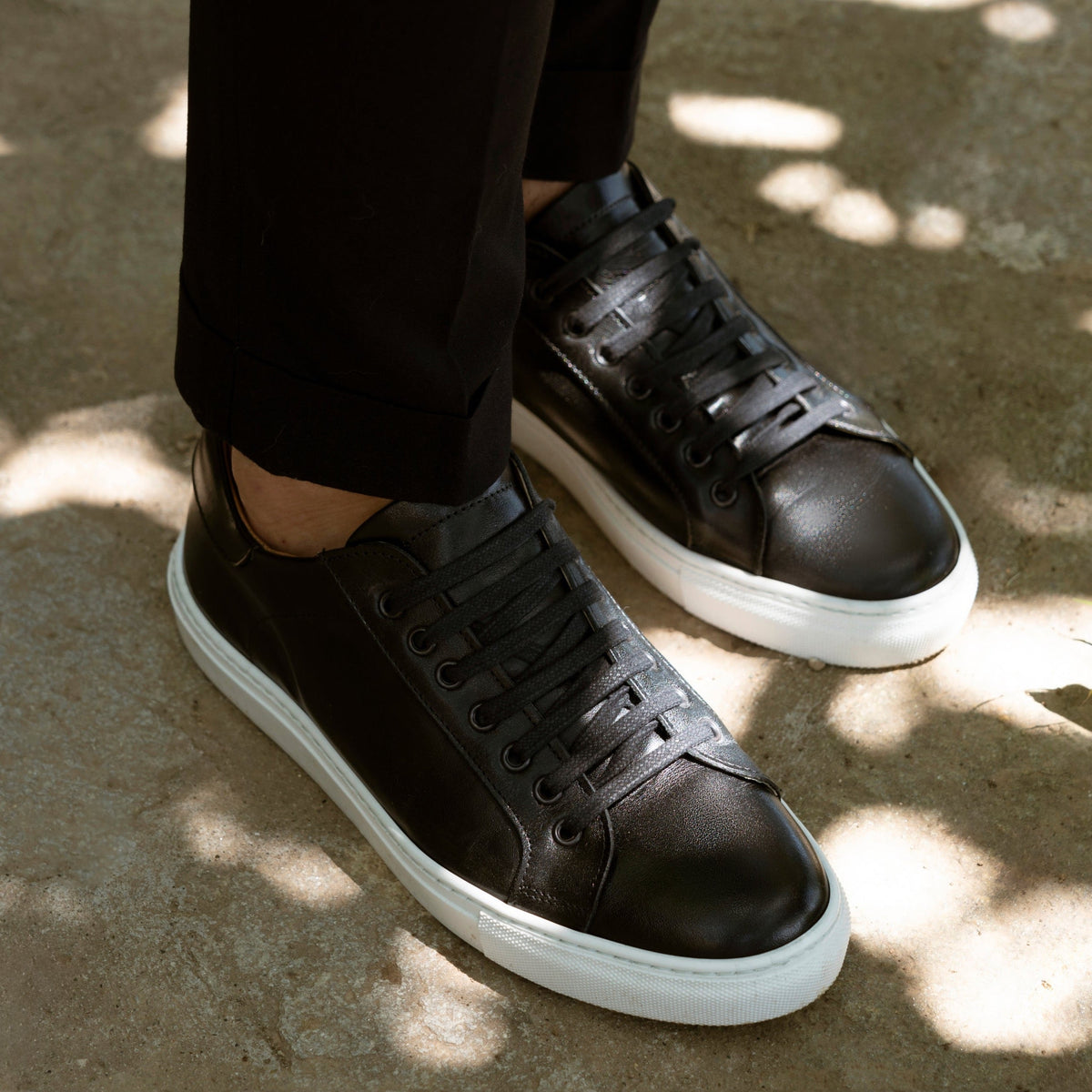Sneakers homme en cuir - Noir