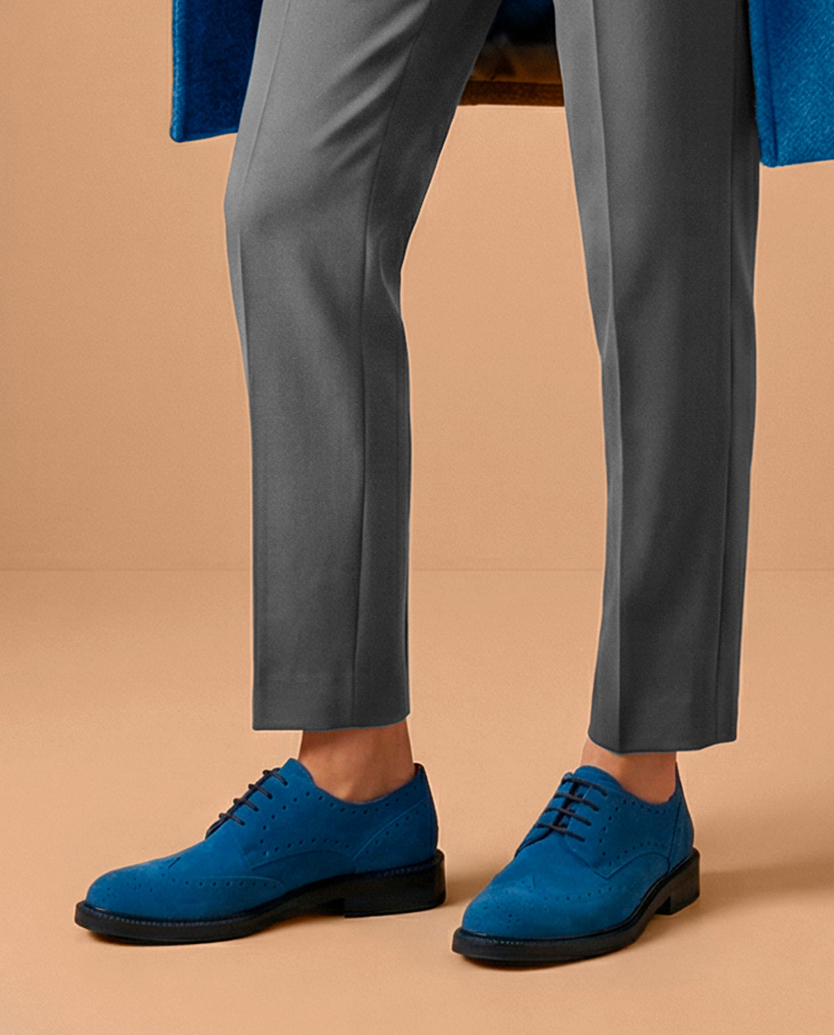 Richelieu femme en daim - Cobalt