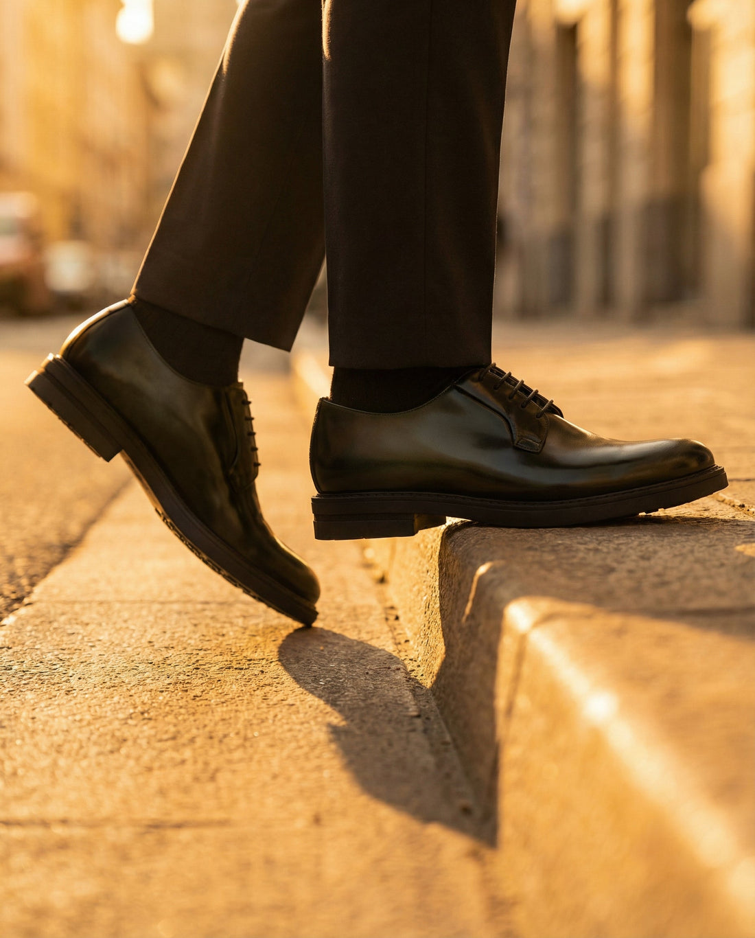 Derbies en cuir - Vert