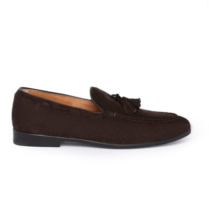 Mocassins à pampilles en daim - Marron foncé