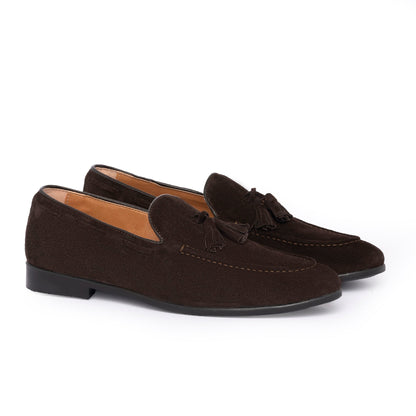 Mocassins à pampilles en daim - Marron foncé