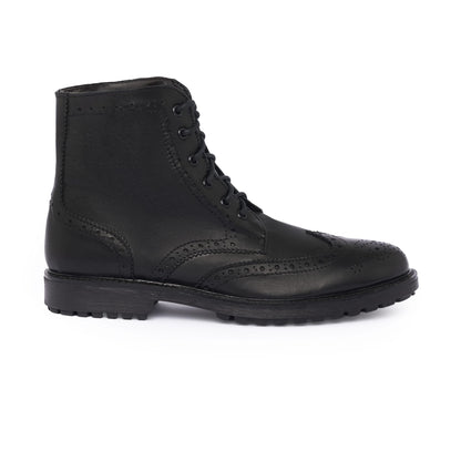 Bottines brogues en cuir - Noir