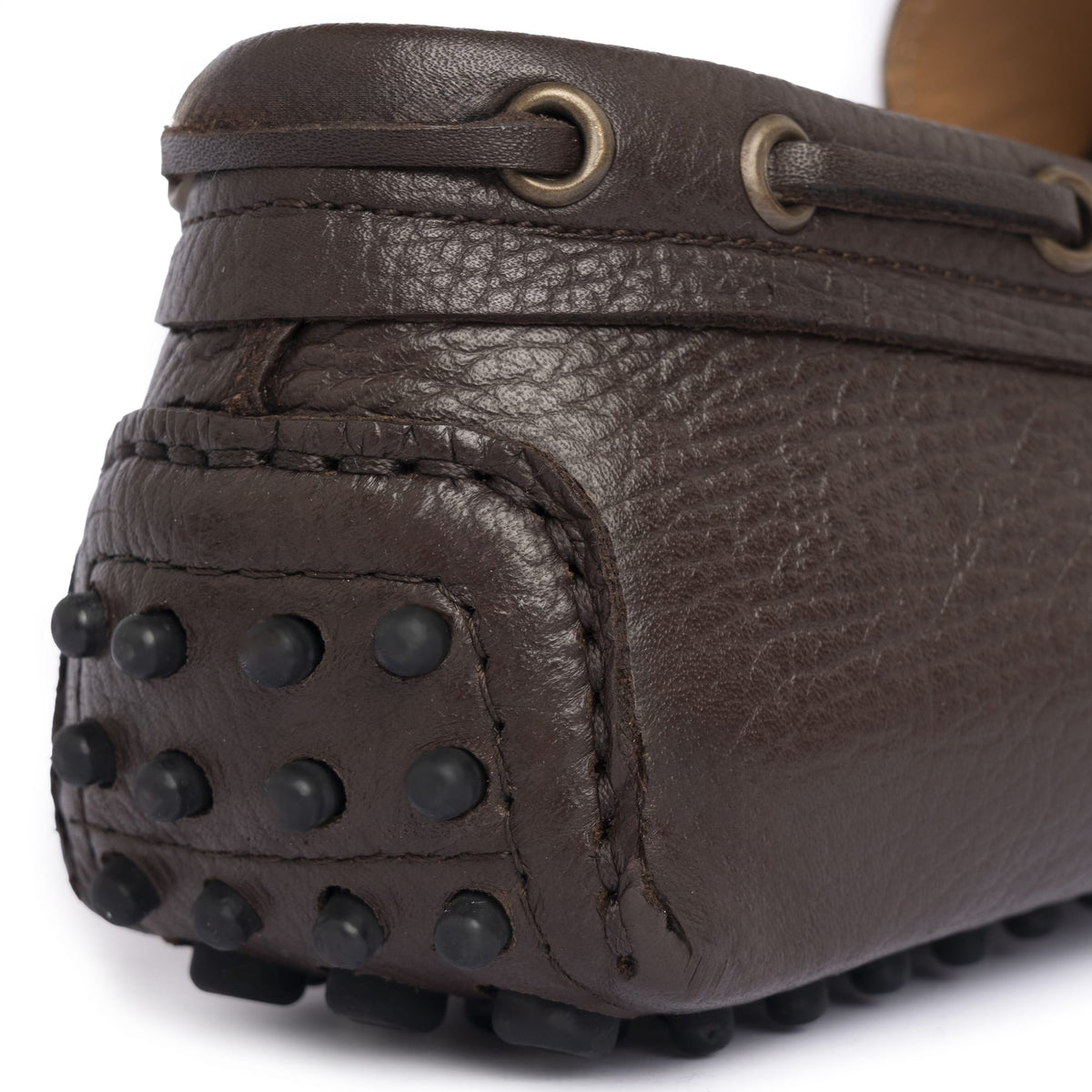 Mocassins de conduite à lacets en cuir - Marron foncé
