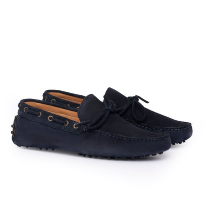 Mocassins de conduite à lacets en daim - Bleu