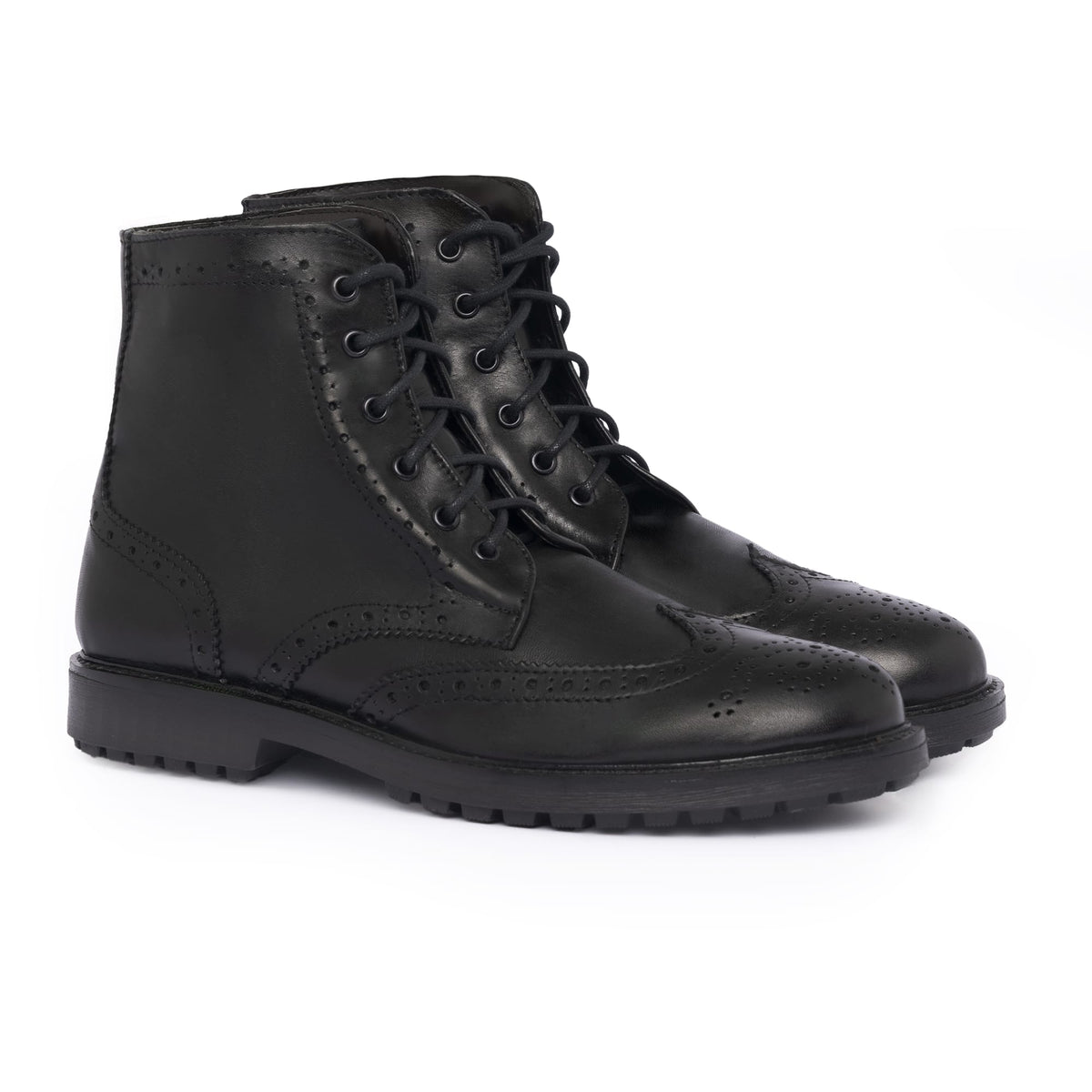 Bottines brogues en cuir - Noir