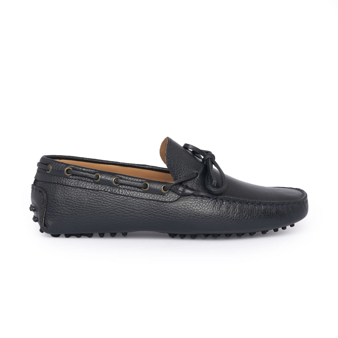 Mocassins de conduite à lacets en cuir - Bleu