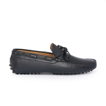 Mocassins de conduite à lacets en cuir - Bleu