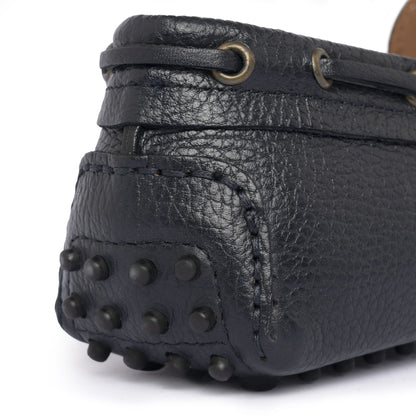 Mocassins de conduite à lacets en cuir - Bleu