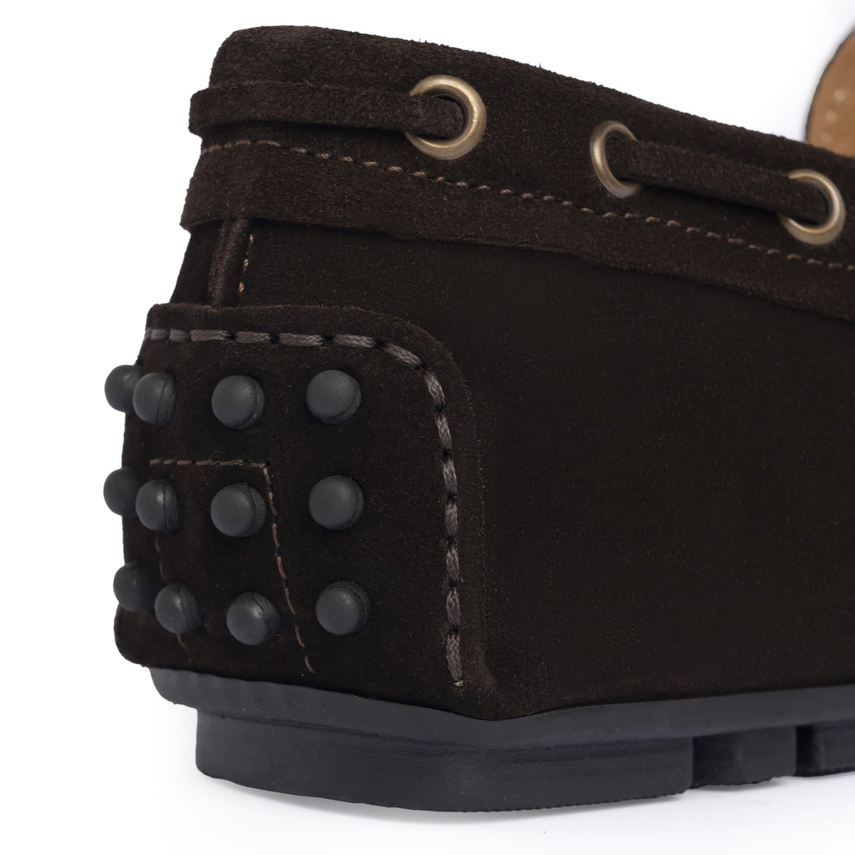 Mocassins de conduite à lacets F.2 en daim - Marron foncé