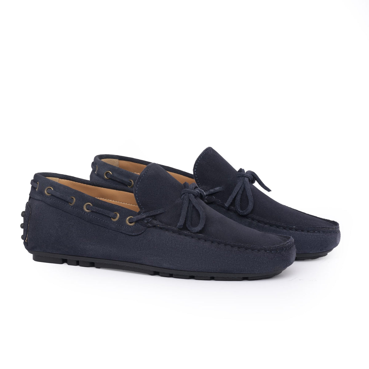 Mocassins de conduite à lacets F.2 en daim - Bleu