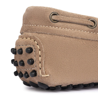 Mocassins de conduite à lacets femme en daim - Taupe