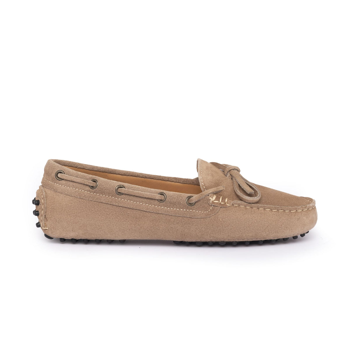 Mocassins de conduite à lacets femme en daim - Taupe