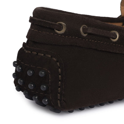 Mocassins de conduite à lacets en daim - Marron foncé