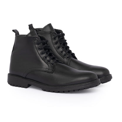 Bottines à lacets en cuir - Noir