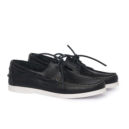 Mocassins bateau 01 à lacets en cuir - Bleu