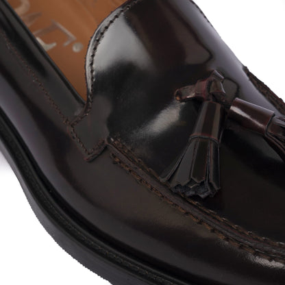 Mocassins A104PN femme à pampilles en cuir - Bordeaux