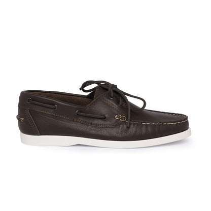 Mocassins bateau 01 à lacets en cuir - Marron foncé
