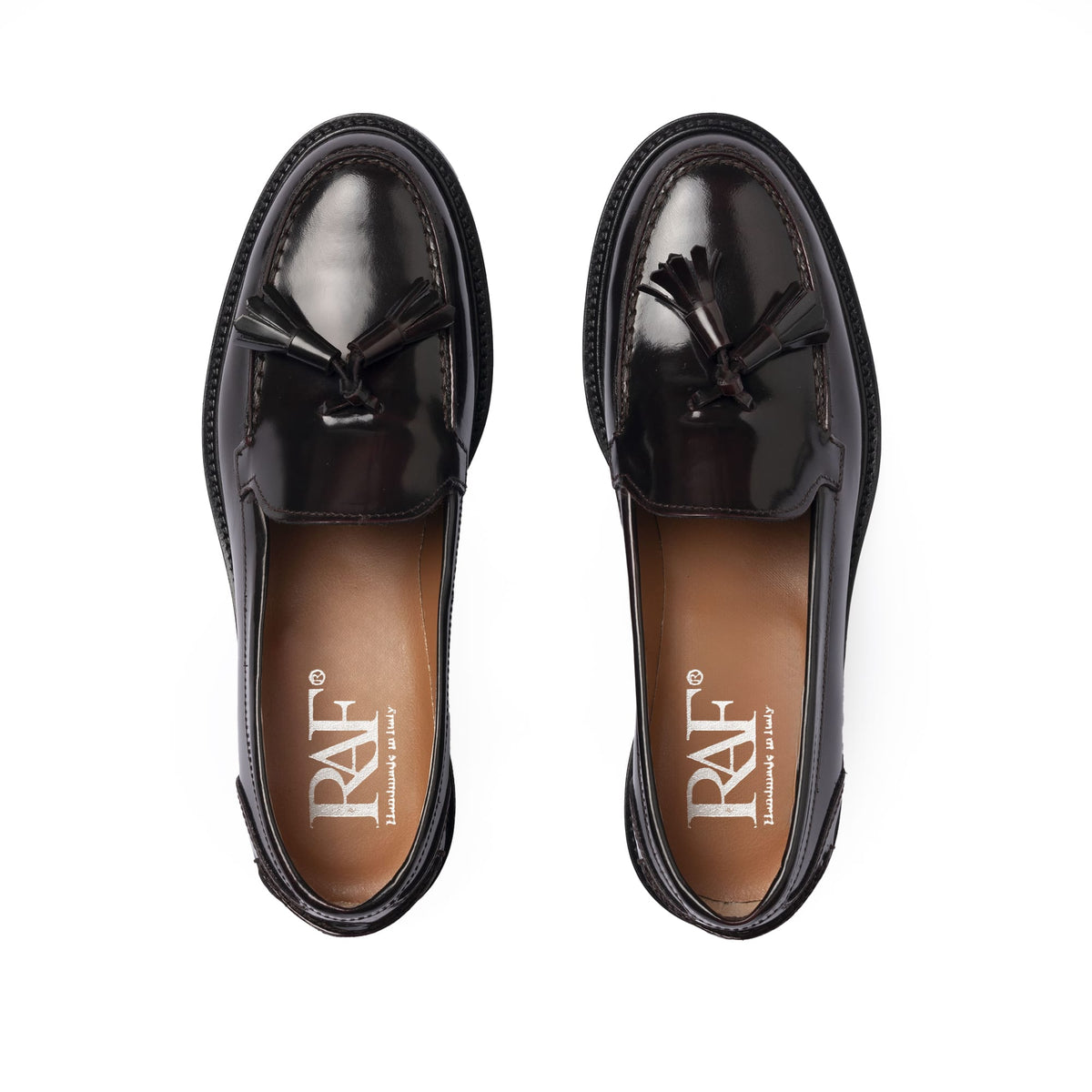 Mocassins A104PN femme à pampilles en cuir - Bordeaux