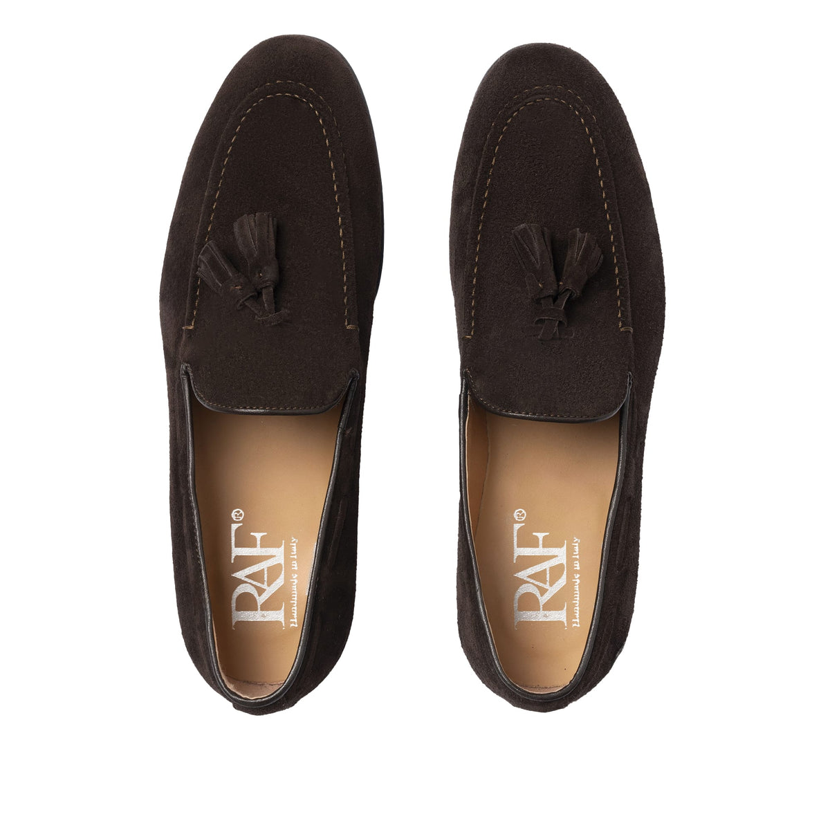Mocassins à pampilles en daim - Marron foncé