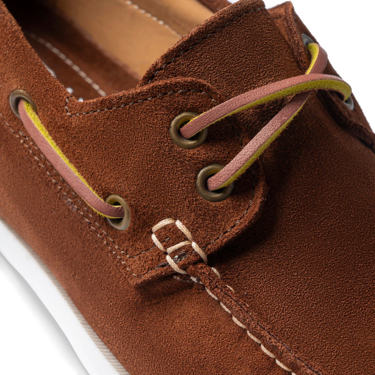 Mocassins bateau femme en daim - Rouille