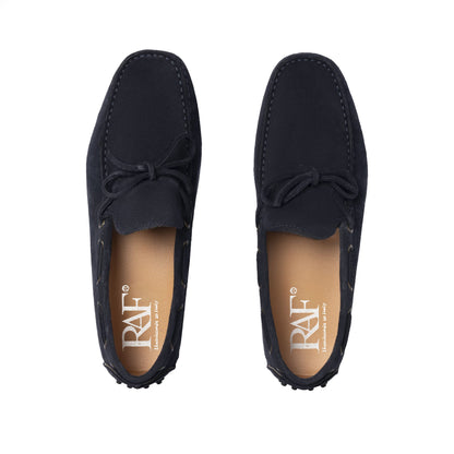 Mocassins de conduite à lacets F.2 en daim - Bleu