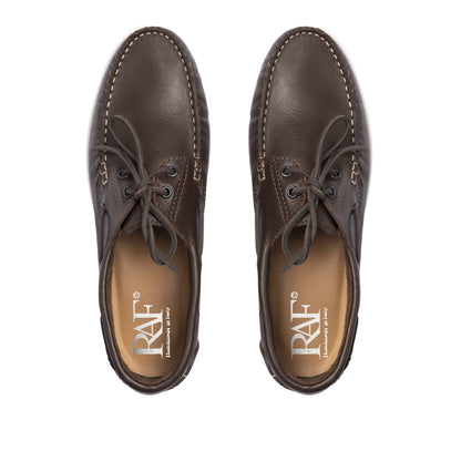 Mocassins bateau 01 à lacets en cuir - Marron foncé