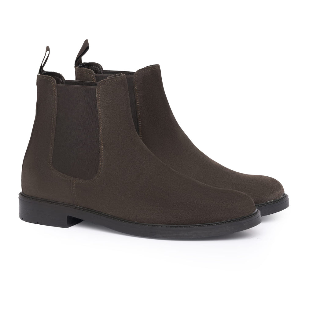 Suede Beatles Boots - Dark Brown