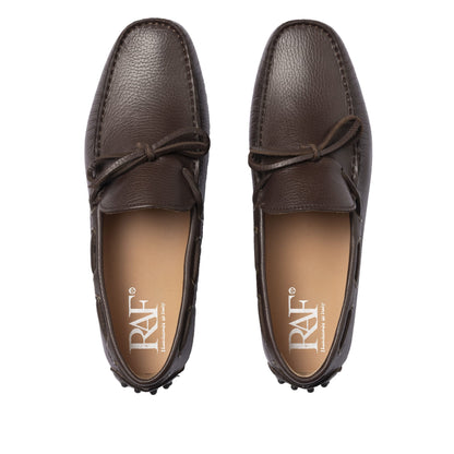 Mocassins de conduite à lacets en cuir - Marron foncé