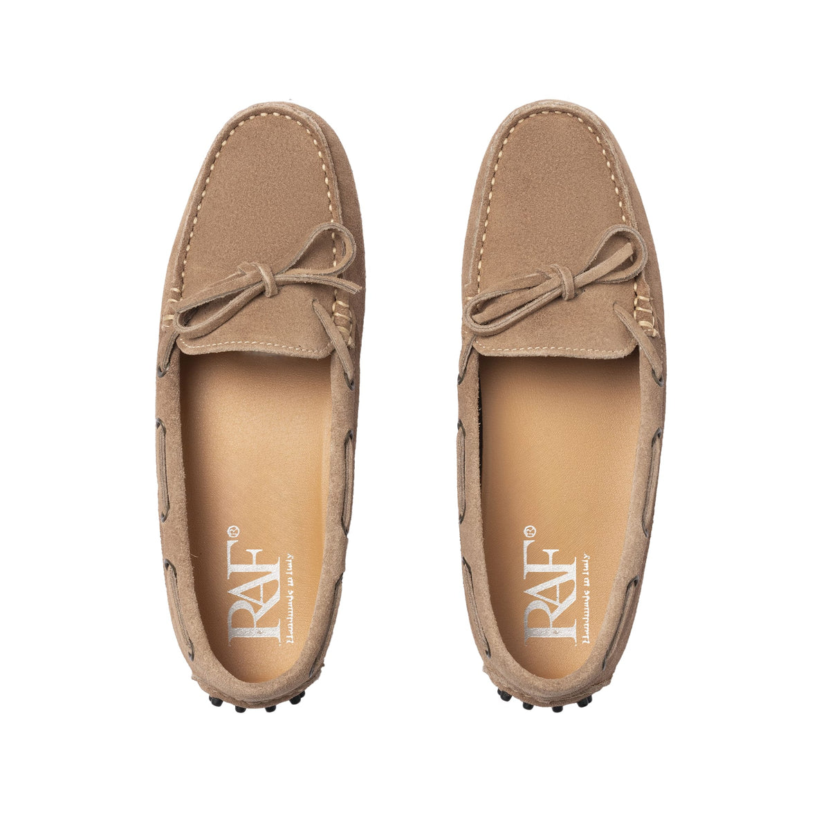 Mocassins de conduite à lacets femme en daim - Taupe