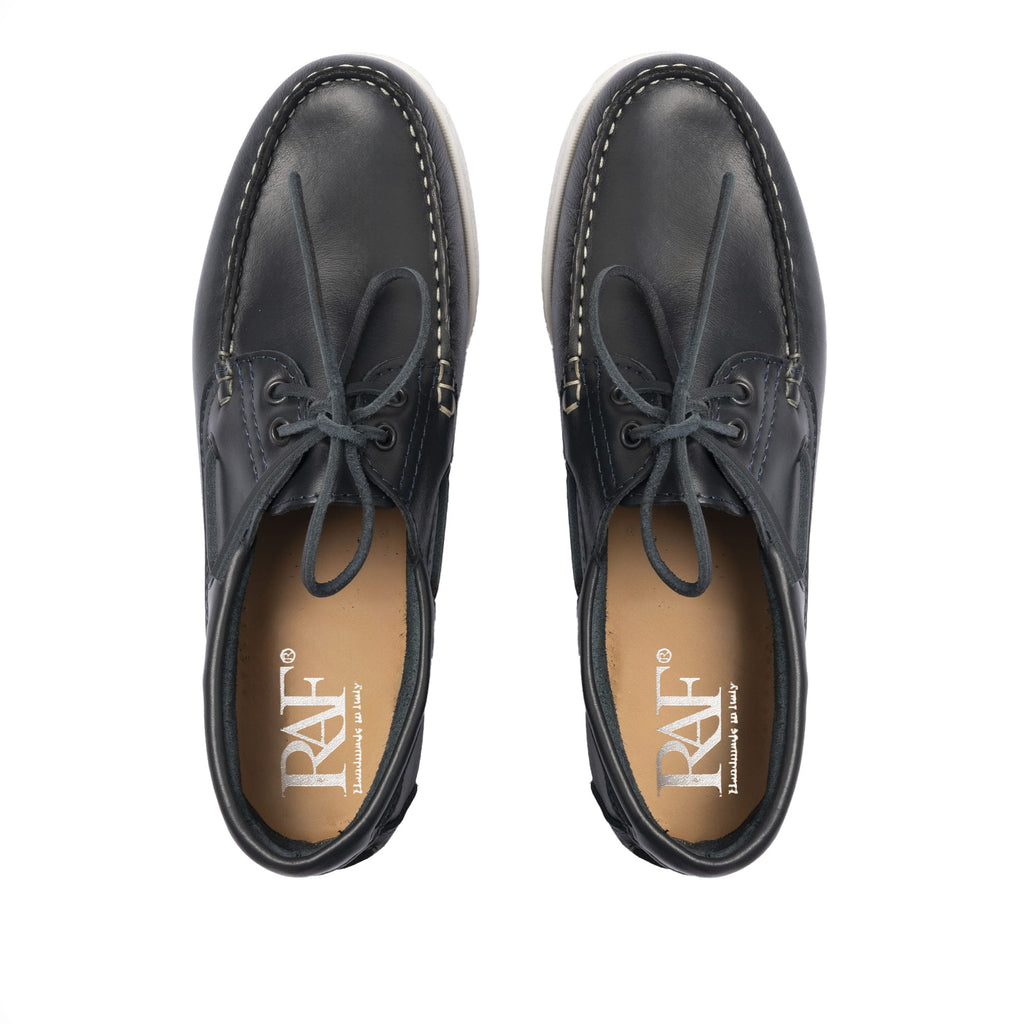 Loafers Boat 01 with Leather Laces Blue