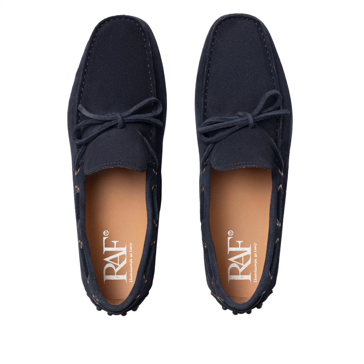 Mocassins de conduite à lacets en daim - Bleu