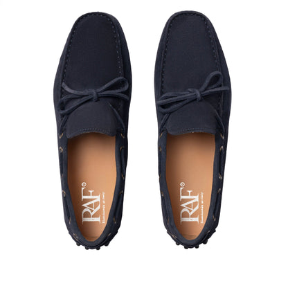 Mocassins de conduite à lacets en daim - Bleu