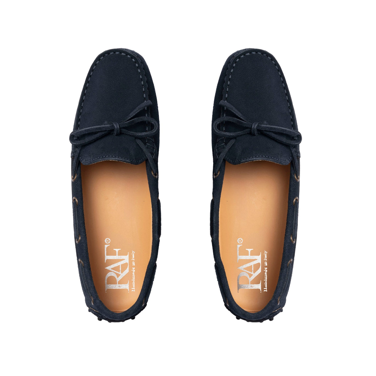 Mocassins de conduite à lacets femme en daim - Bleu