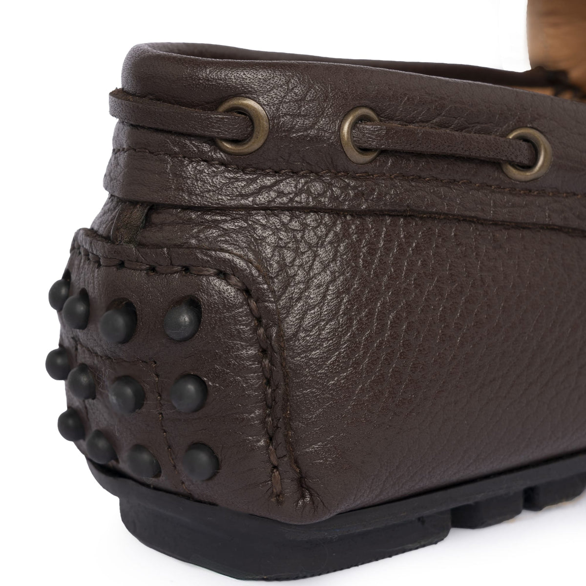 Mocassins de conduite à lacets F.2 en cuir - Marron foncé