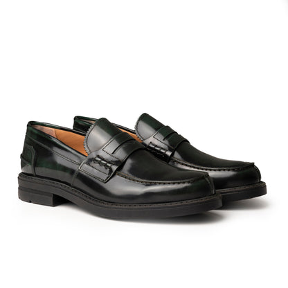 Mocassins College en cuir brossé - Vert