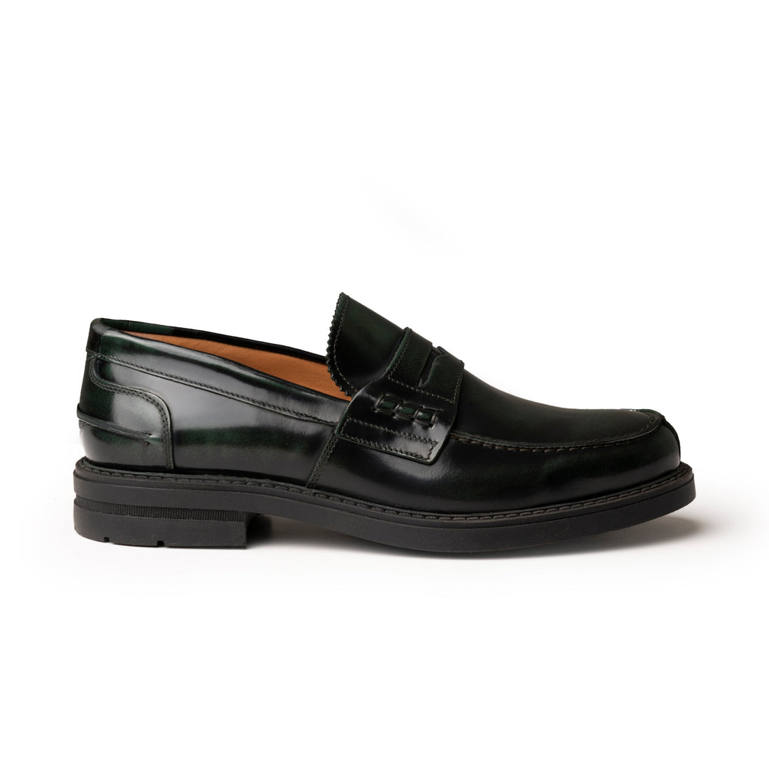 Mocassins College en cuir brossé - Vert