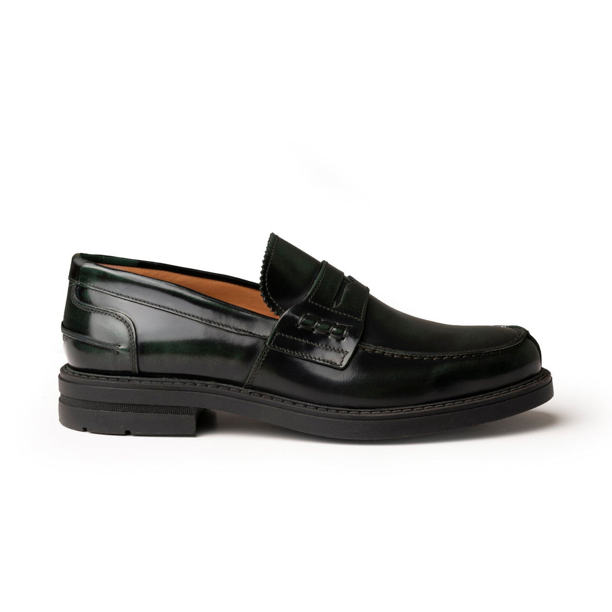 Mocassins College en cuir brossé - Vert