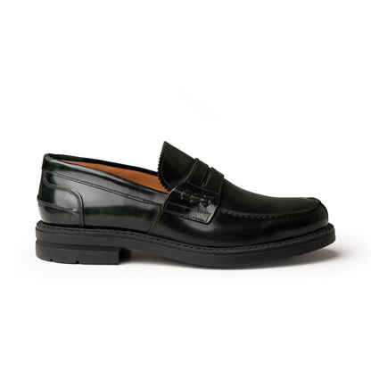 Mocassins College en cuir brossé - Vert