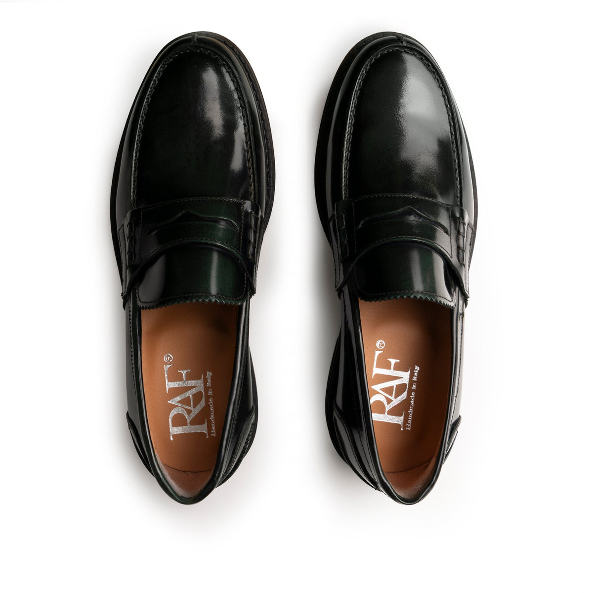 Mocassins College en cuir brossé - Vert