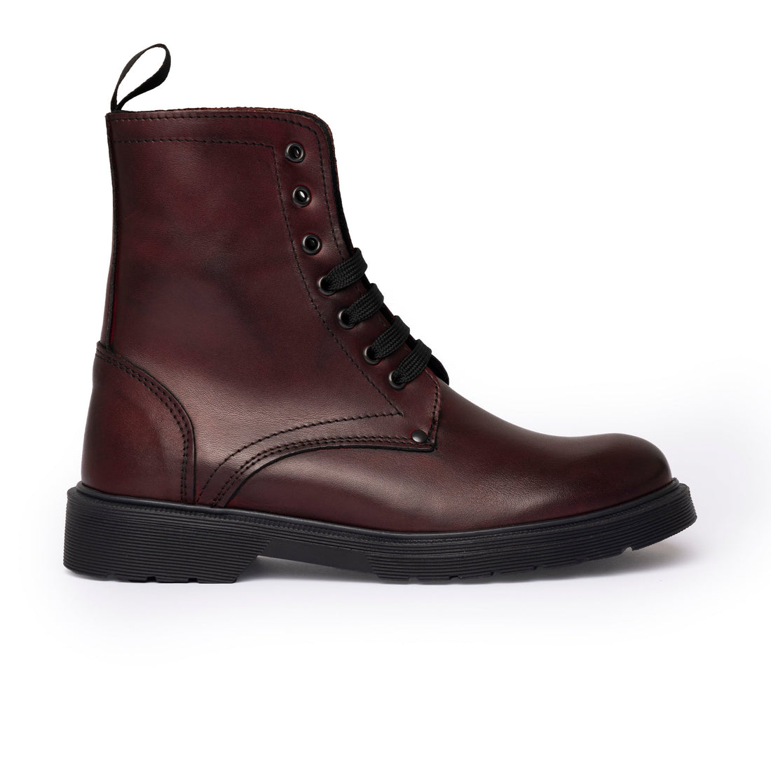 Bottines femme en cuir - Bordeaux
