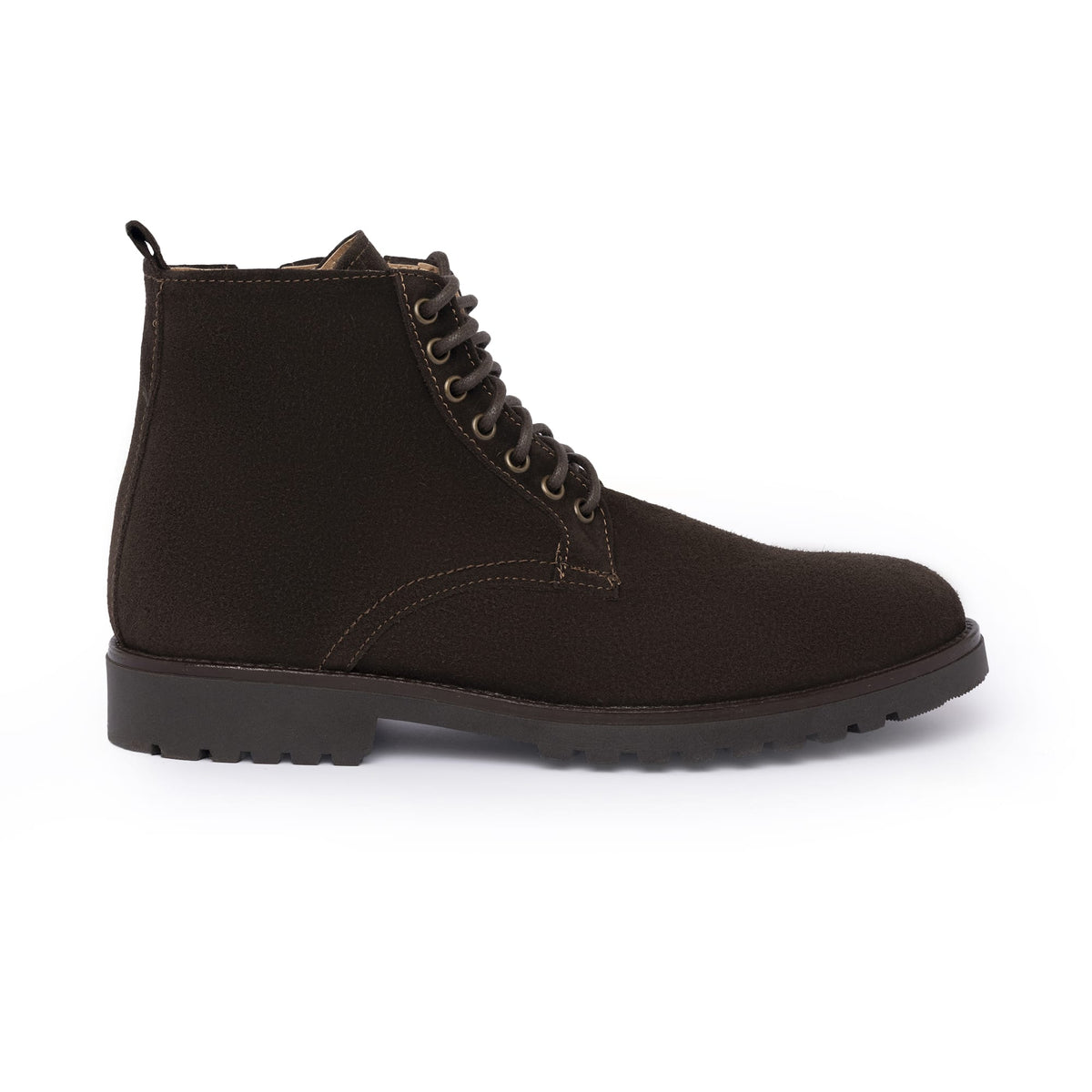 Bottines à lacets en daim - Marron foncé