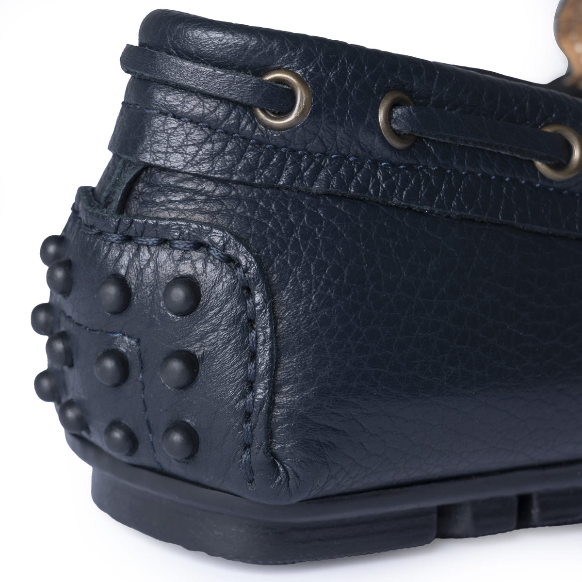 Mocassins de conduite à lacets F.2 en cuir - Bleu