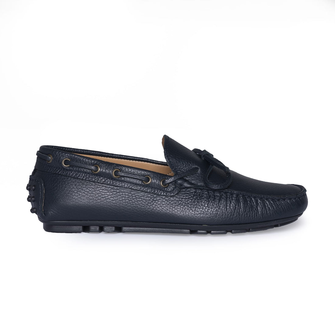Mocassins de conduite à lacets F.2 en cuir - Bleu
