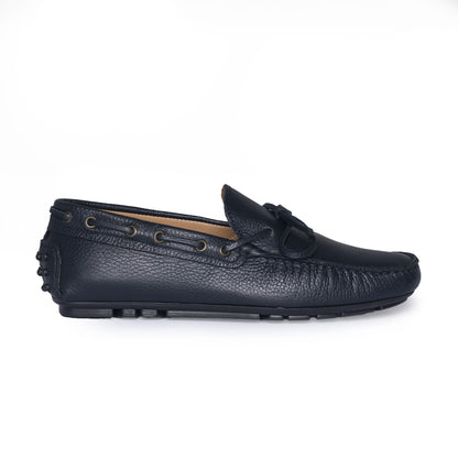 Mocassins de conduite à lacets F.2 en cuir - Bleu